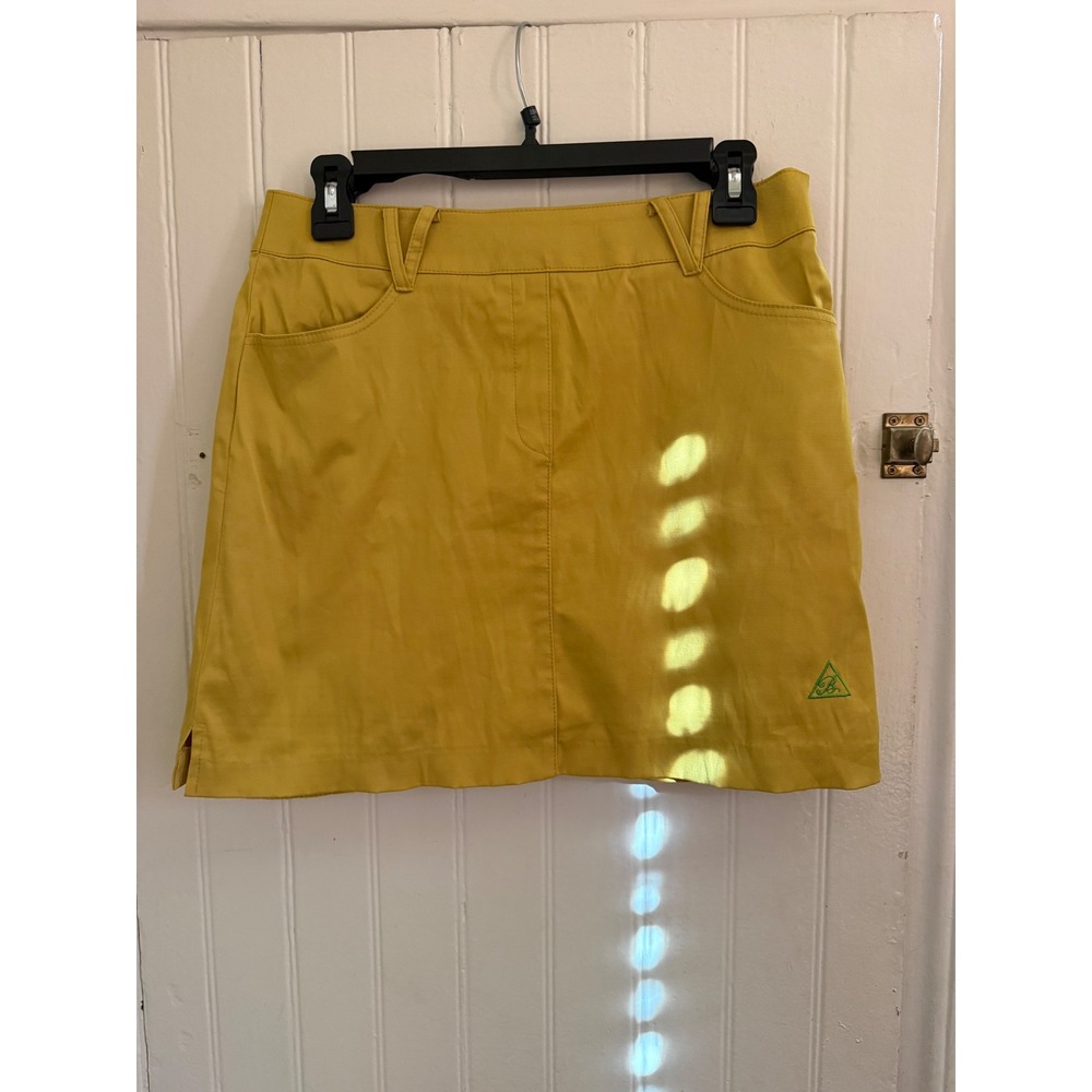 Bette & Court Womens Golf Skort Mustard Yellow Athletic Skirt Size 6 Activewear